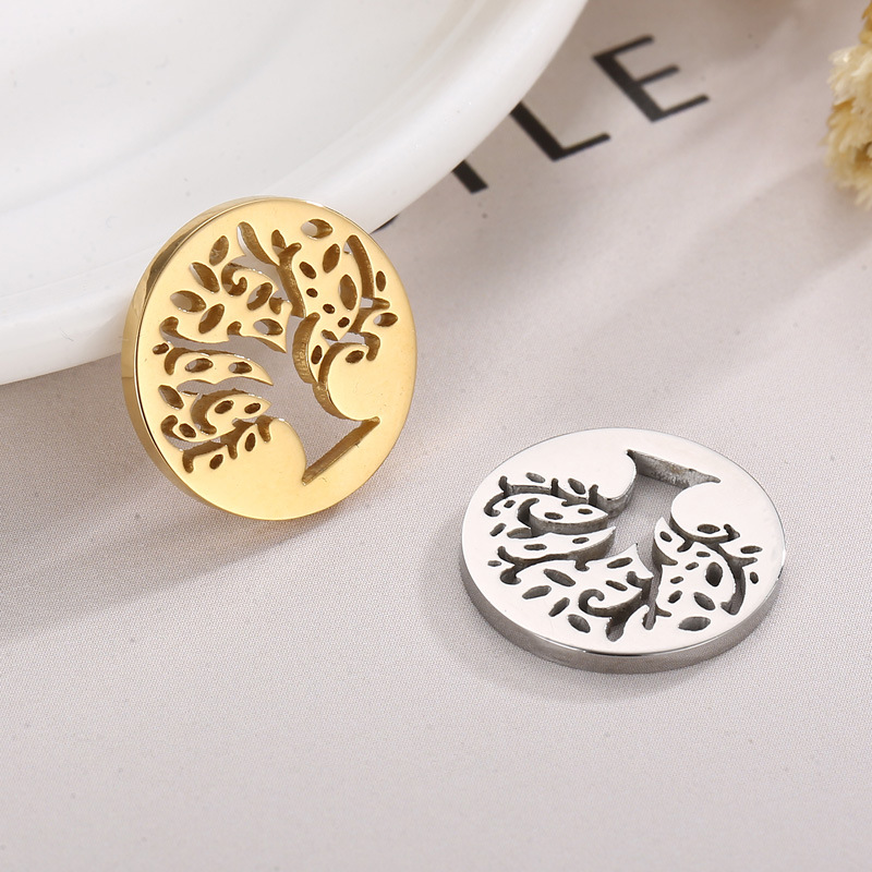 Simple Style Life Tree Stainless Steel Plating Jewelry Accessories display picture 5