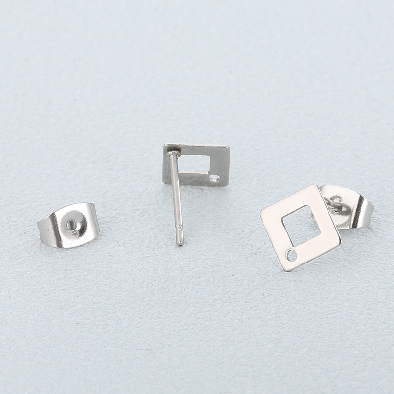 1 Pair Simple Style Square Plating Stainless Steel 18K Gold Plated Ear Studs display picture 6