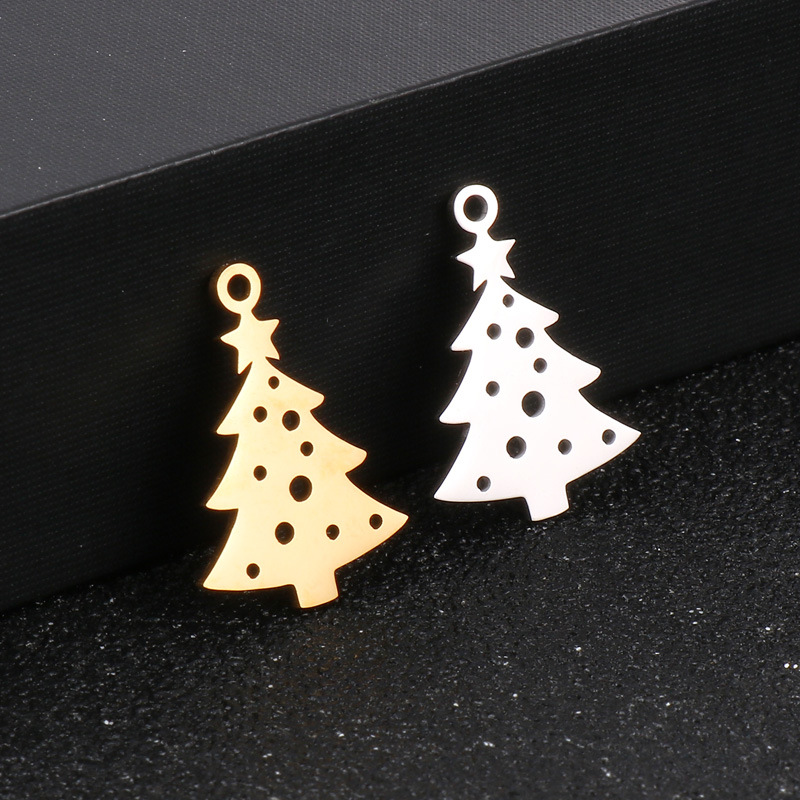 Simple Style Christmas Tree Stainless Steel Plating Christmas Jewelry Accessories display picture 2