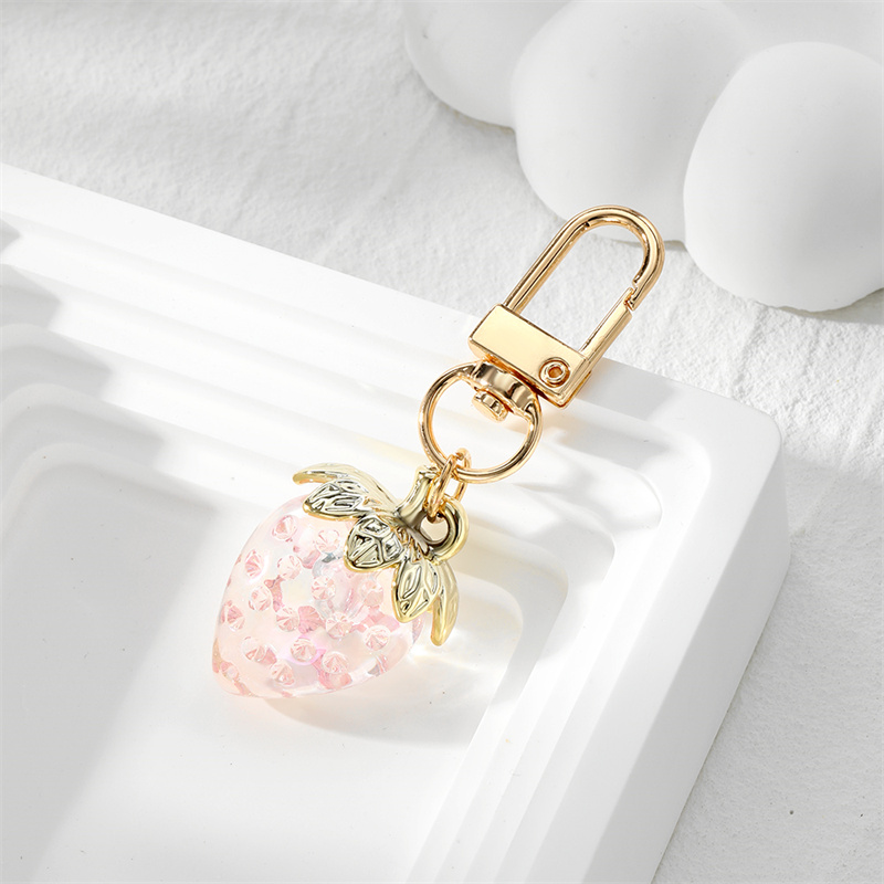 Casual Cute Simple Style Strawberry Resin Mobile Phone Chain Keychain display picture 4