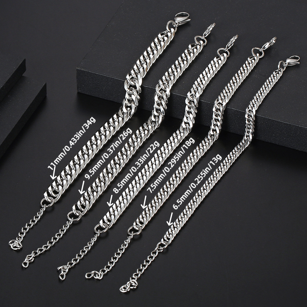 Simple Style Geometric Titanium Steel Polishing Men's Bracelets display picture 2