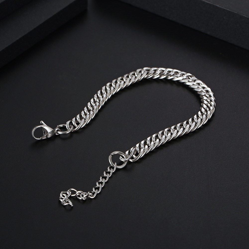 Simple Style Geometric Titanium Steel Polishing Men's Bracelets display picture 4