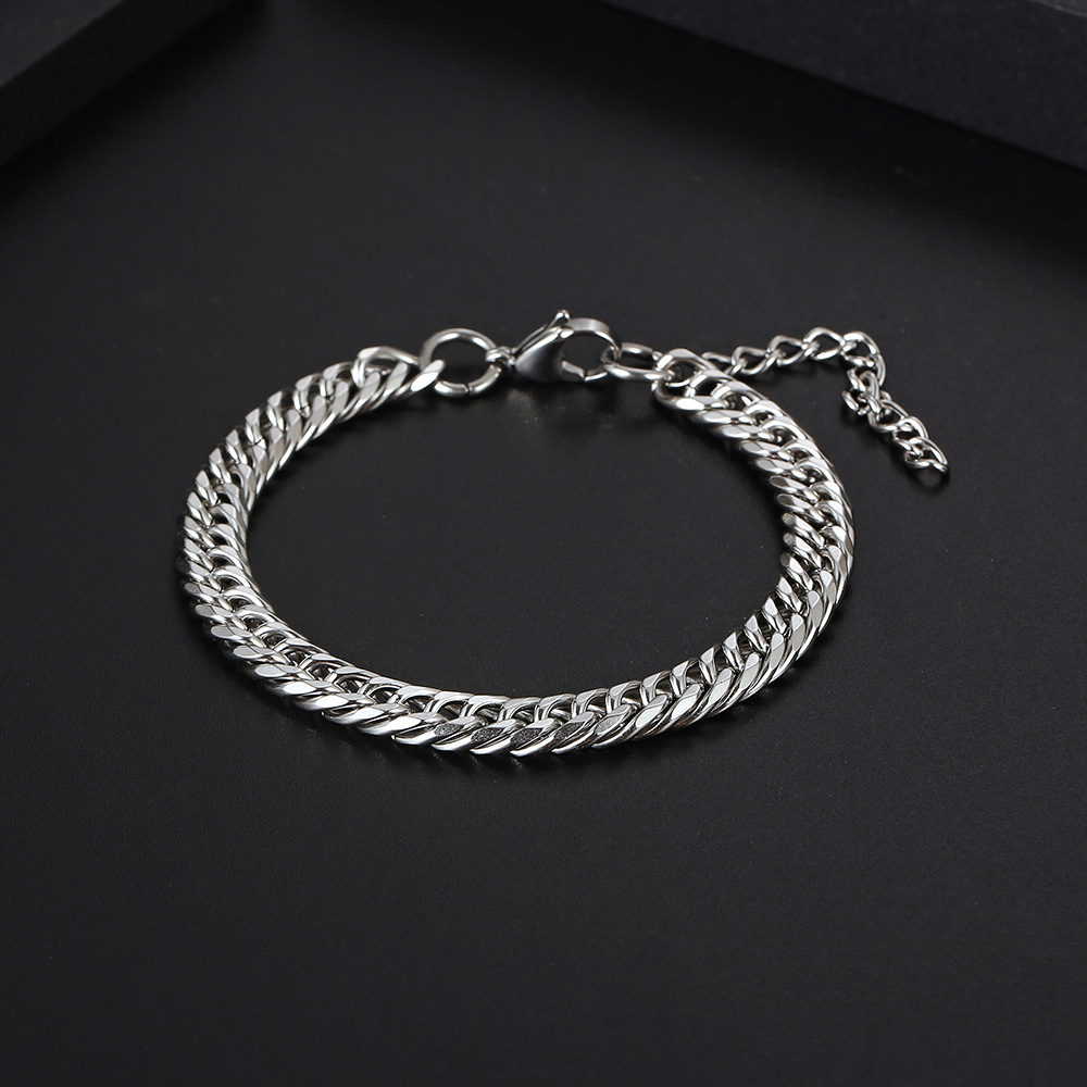 Simple Style Geometric Titanium Steel Polishing Men's Bracelets display picture 5