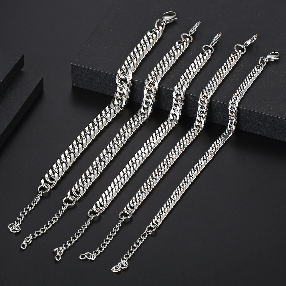 Simple Style Geometric Titanium Steel Polishing Men's Bracelets display picture 6