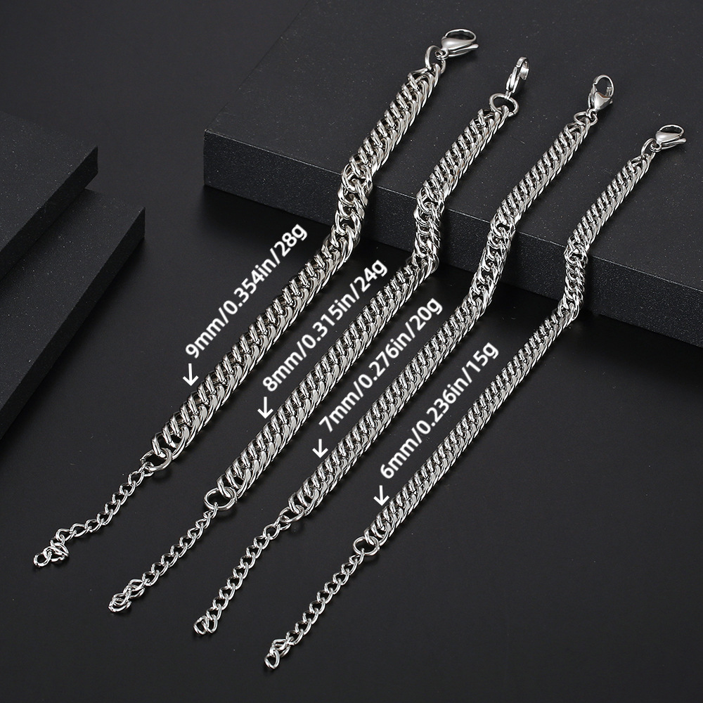 Simple Style Geometric Titanium Steel Polishing Unisex Bracelets display picture 2