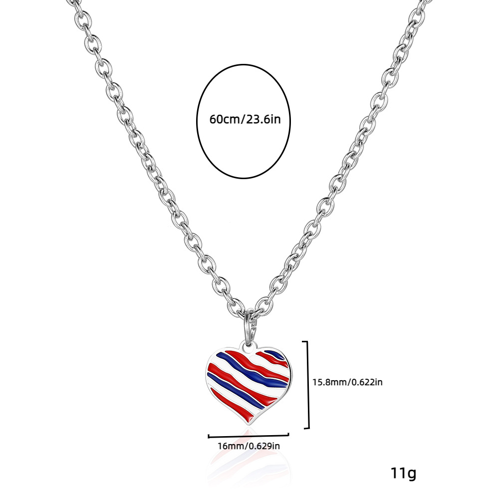Simple Style Heart Shape Titanium Steel Enamel Pendant Necklace display picture 1