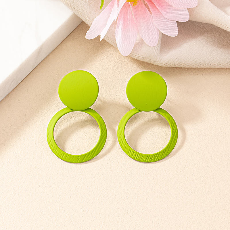 1 Pair Simple Style Korean Style Round Stoving Varnish Iron Drop Earrings display picture 7
