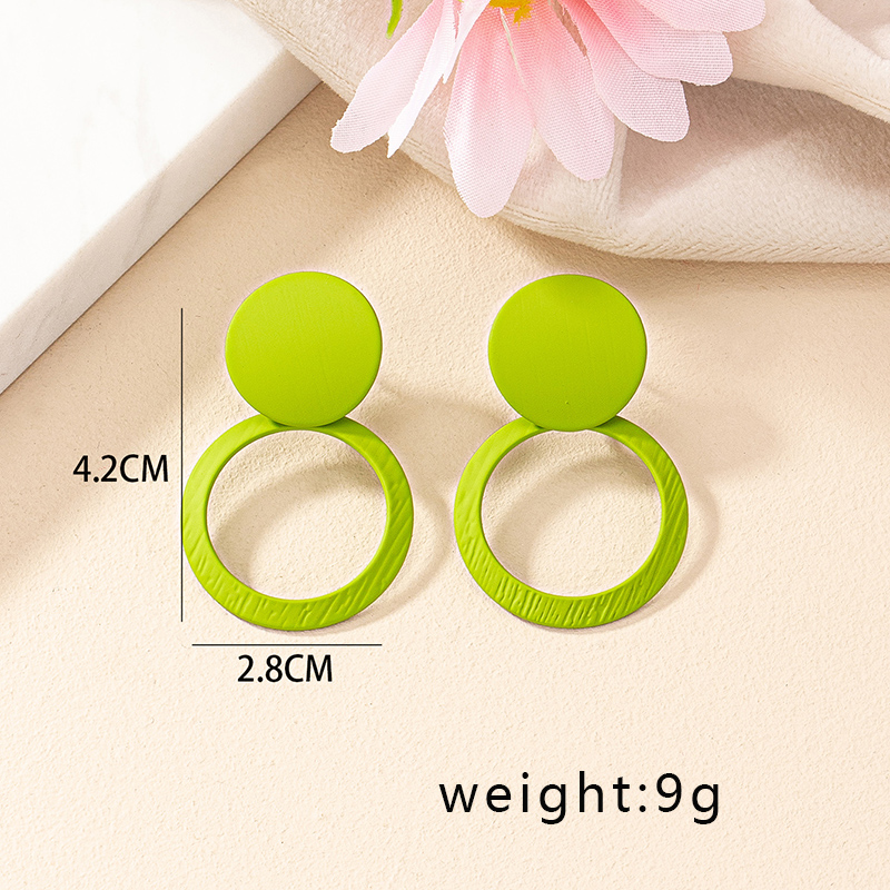 1 Pair Simple Style Korean Style Round Stoving Varnish Iron Drop Earrings display picture 8