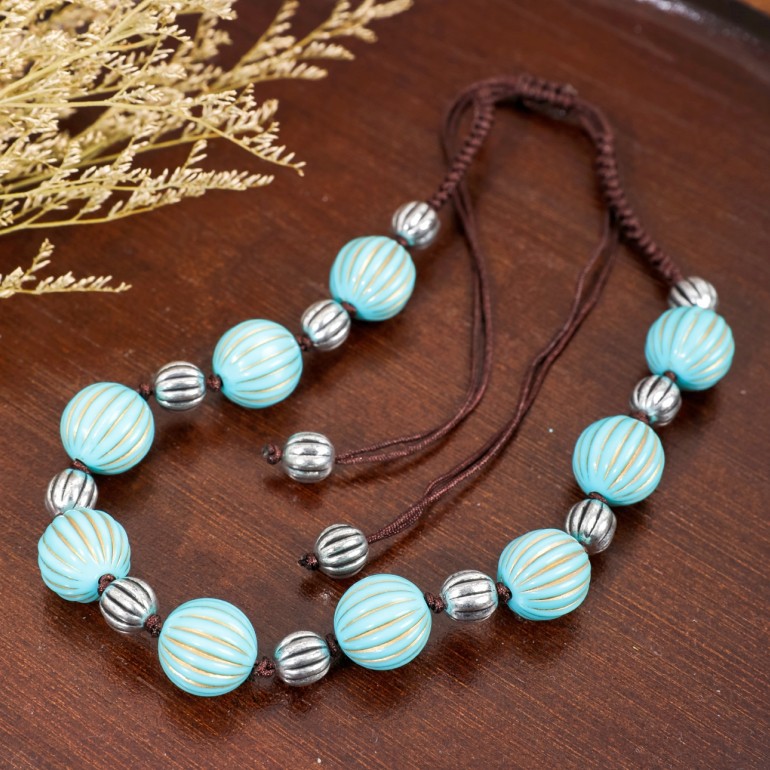 Retro Ethnic Style Geometric Arylic Beaded Women's Bracelets Necklace display picture 4