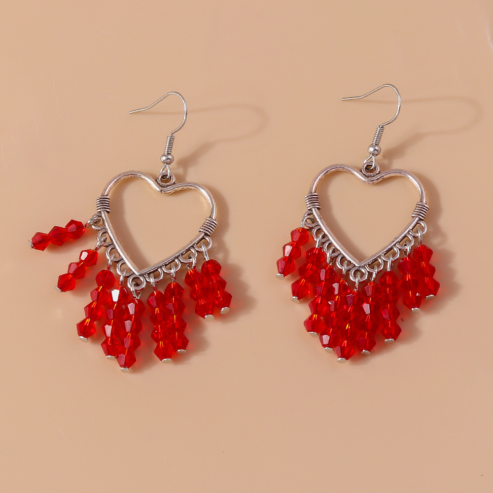 1 Pair Lady Heart Shape Zinc Alloy Drop Earrings display picture 5
