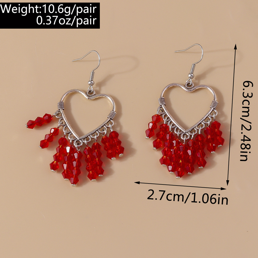 1 Pair Lady Heart Shape Zinc Alloy Drop Earrings display picture 1