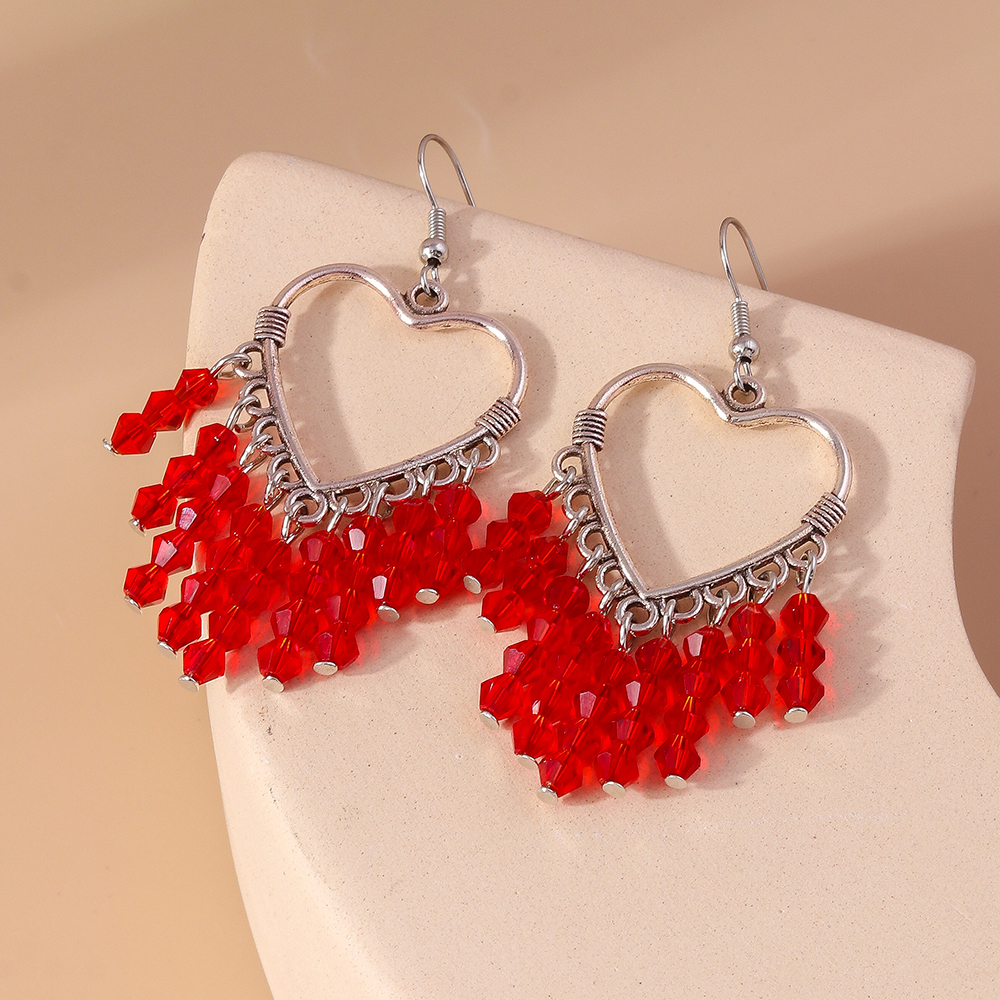 1 Pair Lady Heart Shape Zinc Alloy Drop Earrings display picture 4