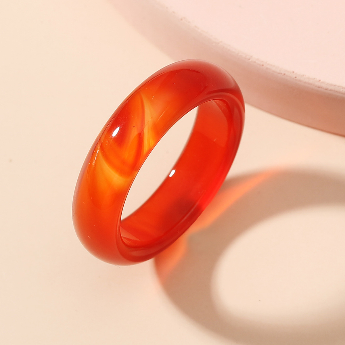 Retro Simple Style Geometric Agate Polishing Women's Rings display picture 1
