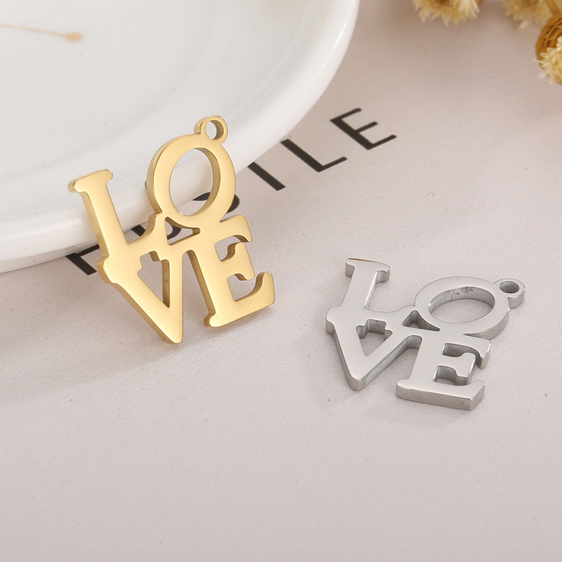 1 Piece Stainless Steel 18K Gold Plated Love display picture 4