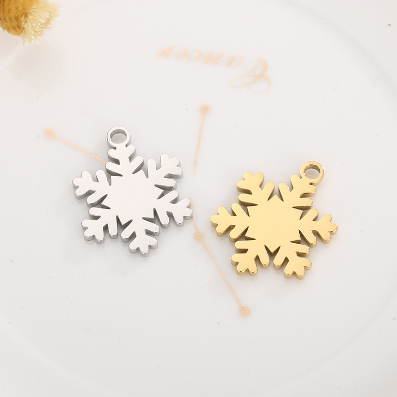 1 Piece Stainless Steel 18K Gold Plated Snowflake display picture 1