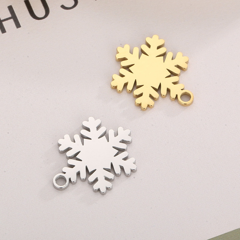 1 Piece Stainless Steel 18K Gold Plated Snowflake display picture 2