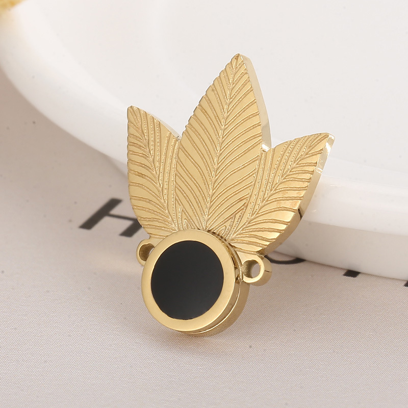 1 Piece Stainless Steel 18K Gold Plated Leaf display picture 4
