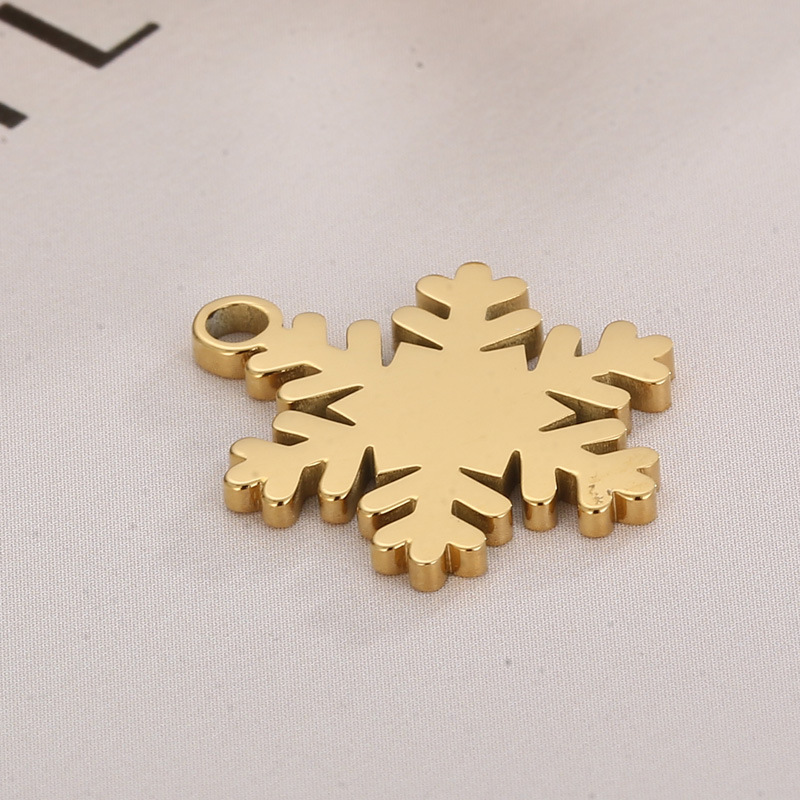 1 Piece Stainless Steel 18K Gold Plated Snowflake display picture 5
