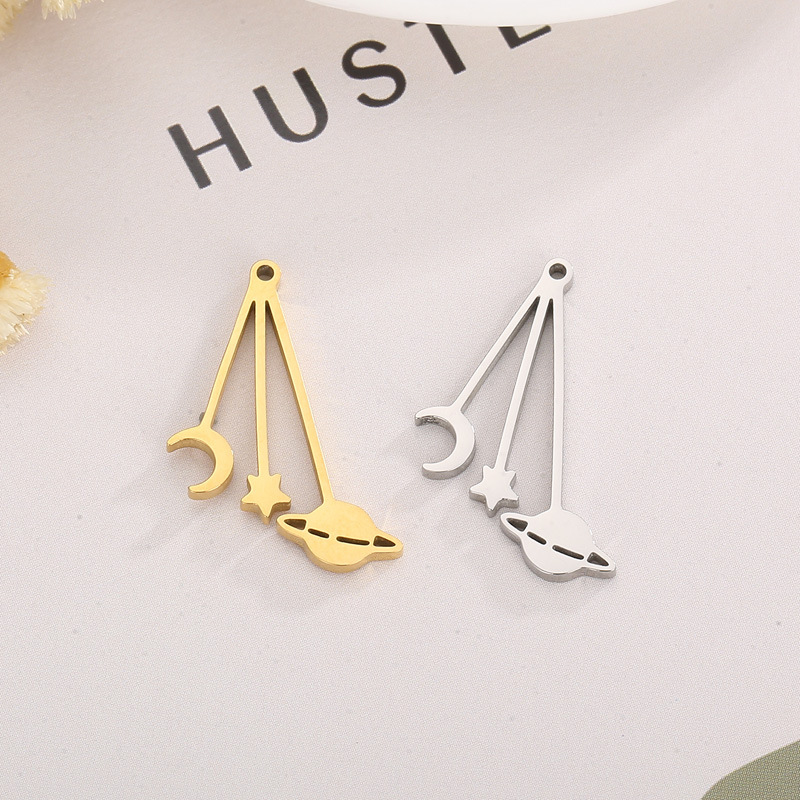 1 Piece Stainless Steel 18K Gold Plated Star Moon display picture 2