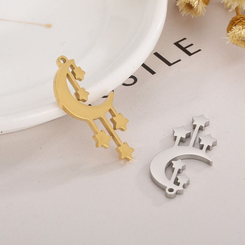 1 Piece Stainless Steel 18K Gold Plated Star Moon display picture 4