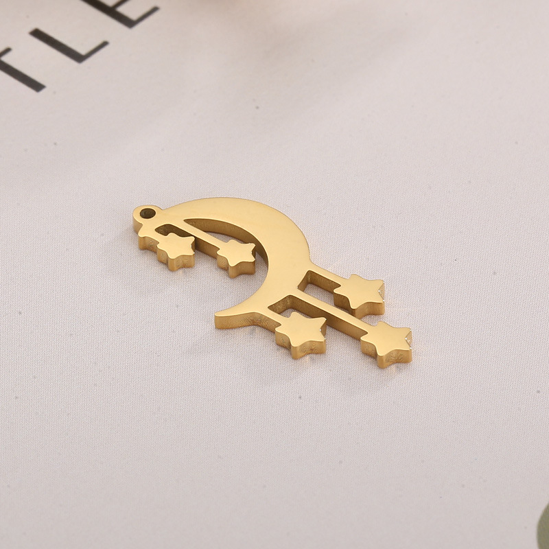 1 Piece Stainless Steel 18K Gold Plated Star Moon display picture 5