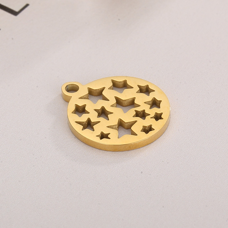 1 Pieza Acero Inoxidable Chapados en oro de 18k Estrella display picture 5