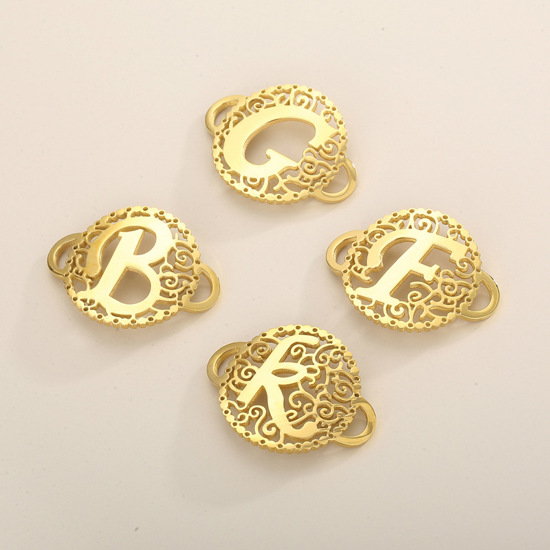 1 Piece Stainless Steel 18K Gold Plated Letter display picture 2