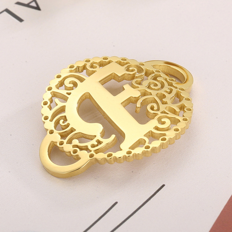 1 Piece Stainless Steel 18K Gold Plated Letter display picture 7