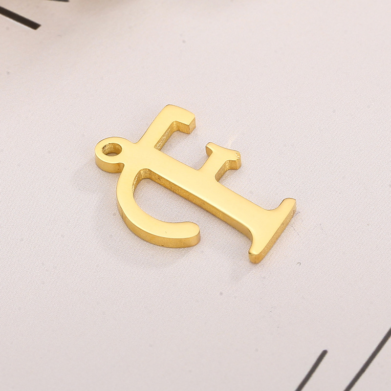 1 Piece Stainless Steel 18K Gold Plated Letter display picture 5