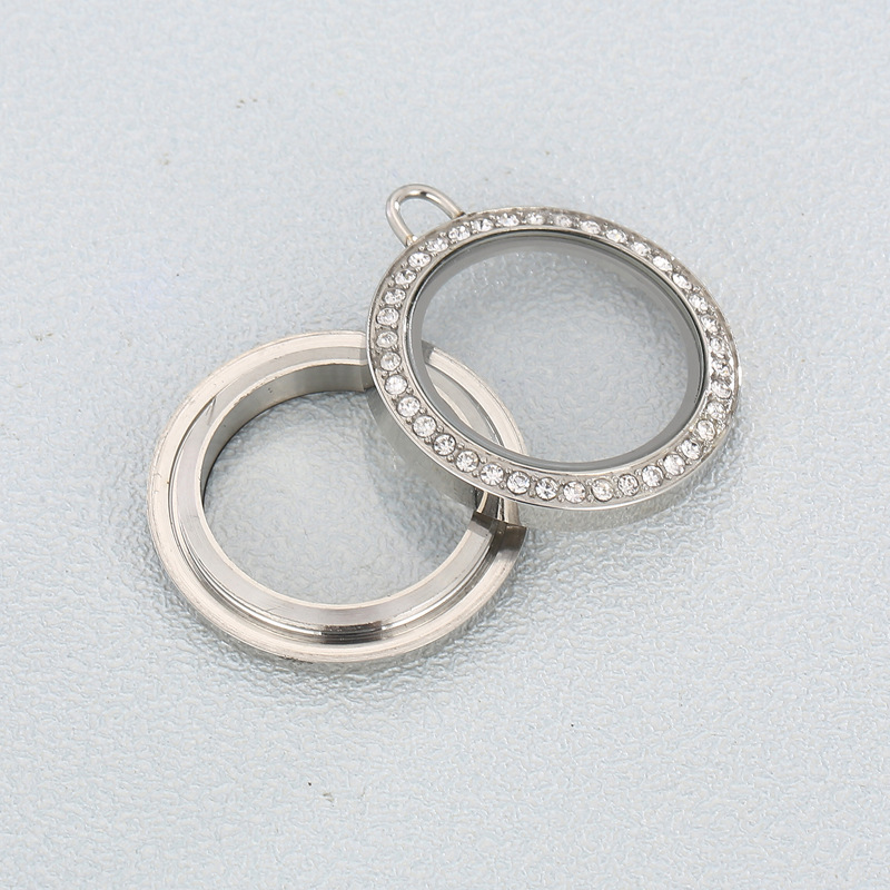Casual Solid Color Stainless Steel Inlay Rhinestones Glass Jewelry Accessories display picture 6