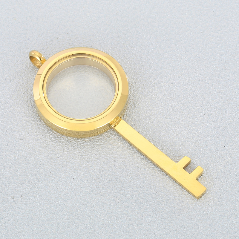 1 Pieza Acero Inoxidable Chapados en oro de 18k Llave display picture 6