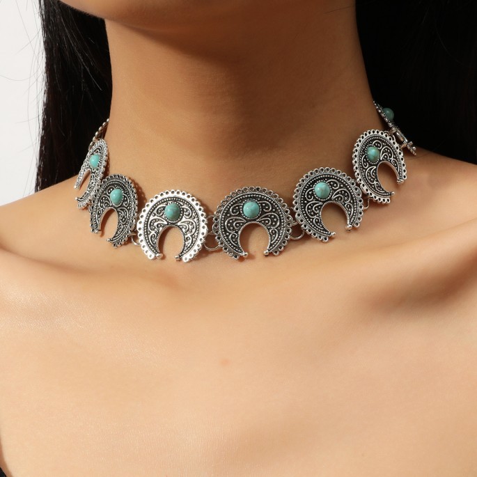 Ethnic Style Moon Alloy Plating Women's Choker display picture 1