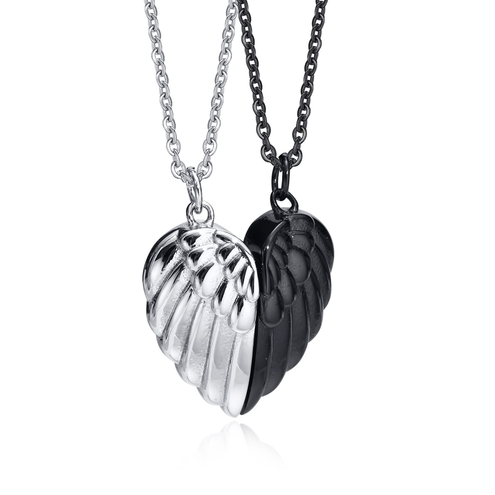 304 Stainless Steel Simple Style Patchwork Heart Shape Wings display picture 2