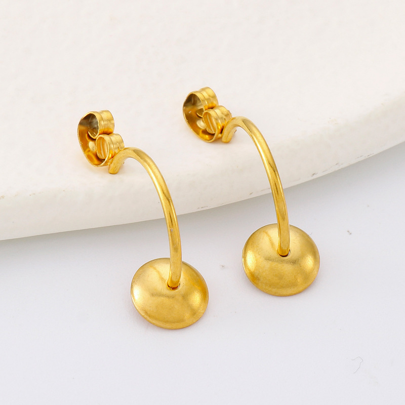 1 Pair Stainless Steel 18K Gold Plated Solid Color display picture 2