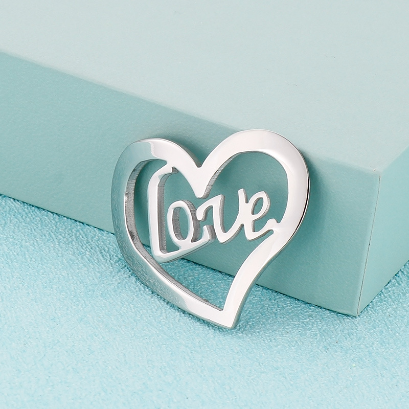 Simple Style Letter Heart Shape Stainless Steel Plating Jewelry Accessories display picture 3