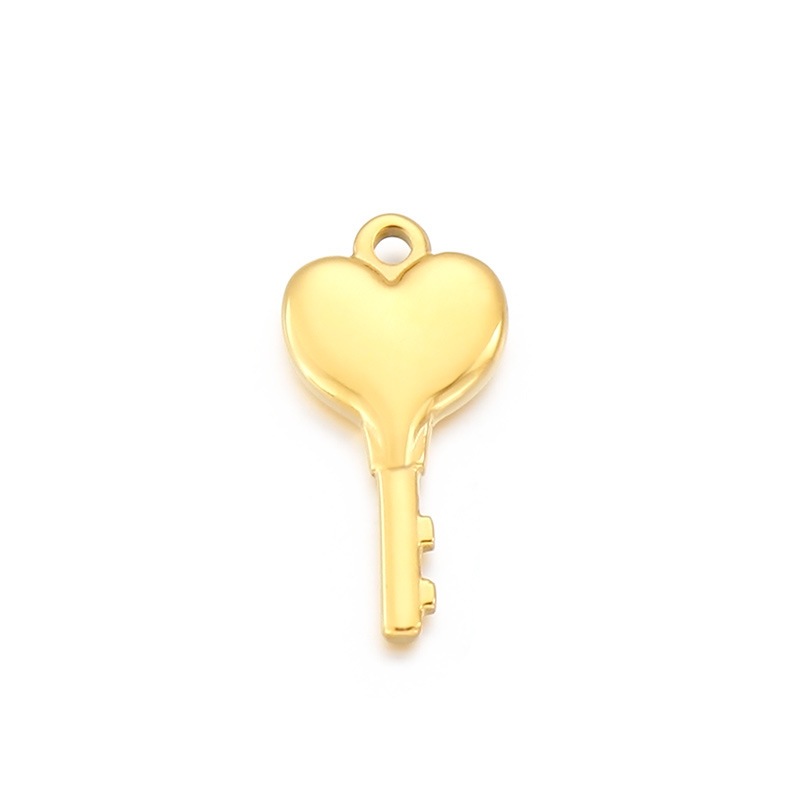Simple Style Heart Shape Key Stainless Steel Plating Jewelry Accessories display picture 8