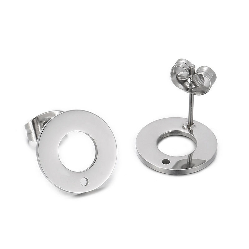 1 Paire Style Simple Rond Carré Ovale Placage Acier Inoxydable Boucles D'oreilles display picture 8