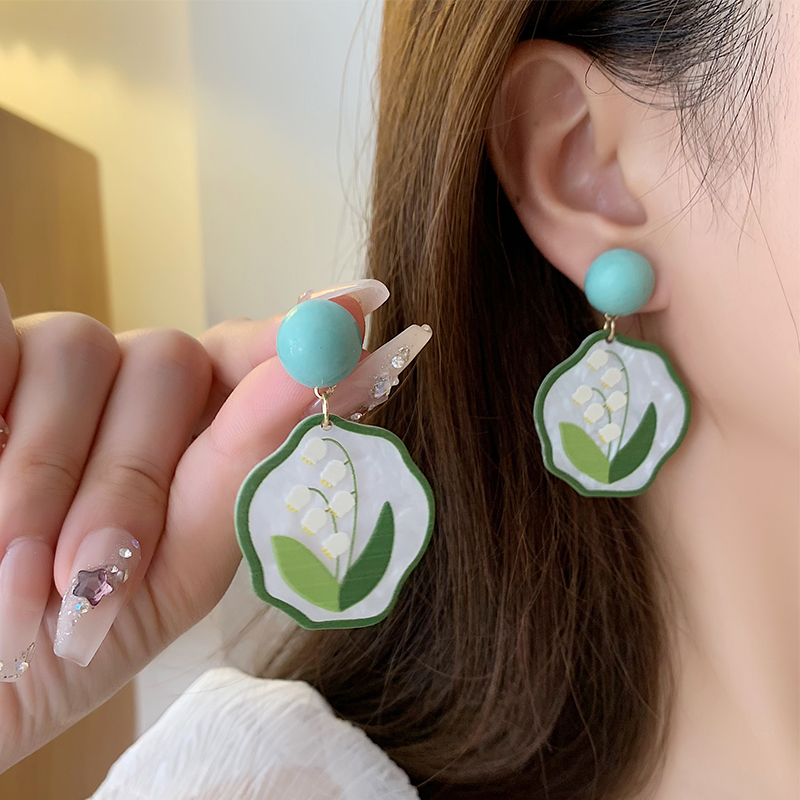 1 Pair Sweet Flower Resin Drop Earrings display picture 2