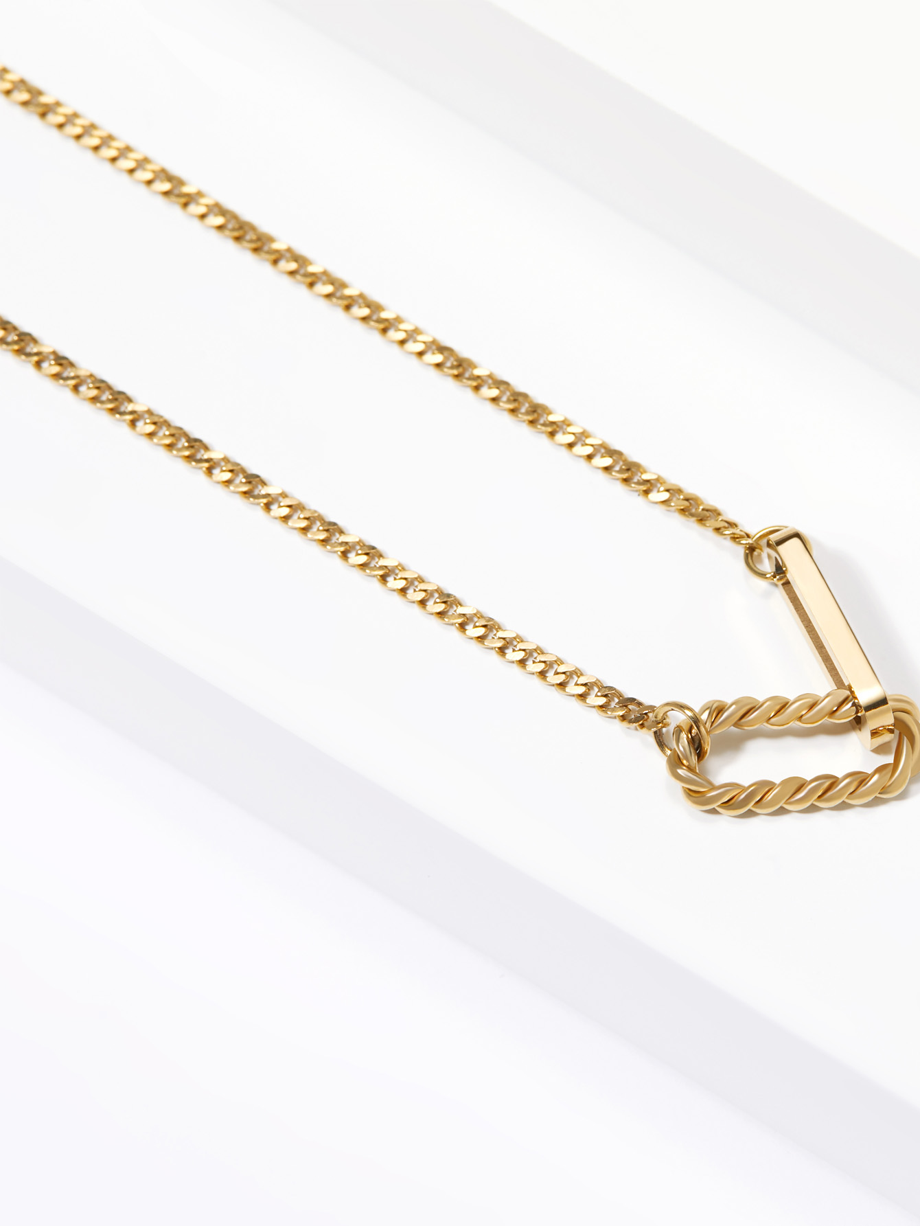 304 Stainless Steel 14K Gold Plated Simple Style Geometric Pendant Necklace display picture 4