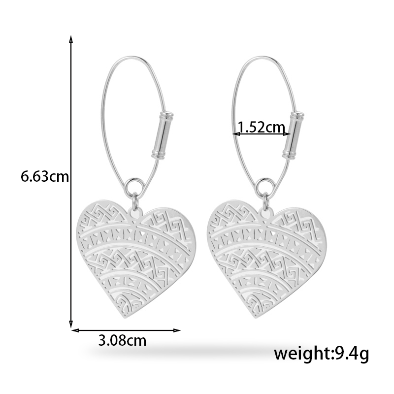 1 Pair Simple Style Water Droplets Heart Shape Rhombus Plating Stainless Steel 18k Gold Plated Drop Earrings display picture 3
