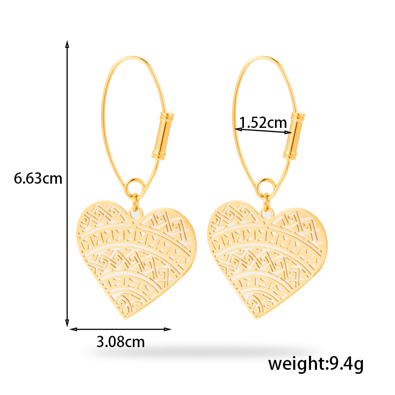 1 Pair Vintage Style French Style Simple Style Flower Ginkgo Leaf Fish Tail Plating Stainless Steel 18k Gold Plated Drop Earrings display picture 1