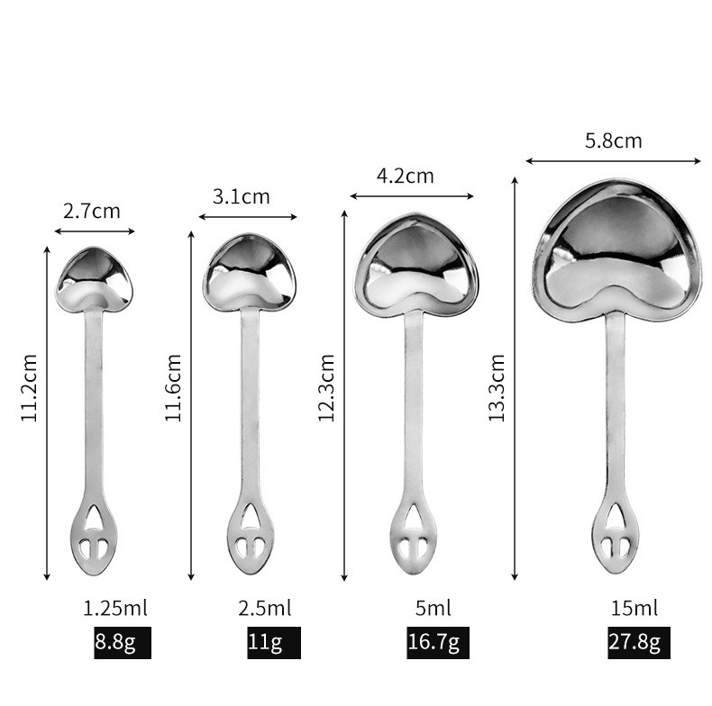 Casual Letter Stainless Steel Measuring Spoon 4 Pieces Set display picture 6