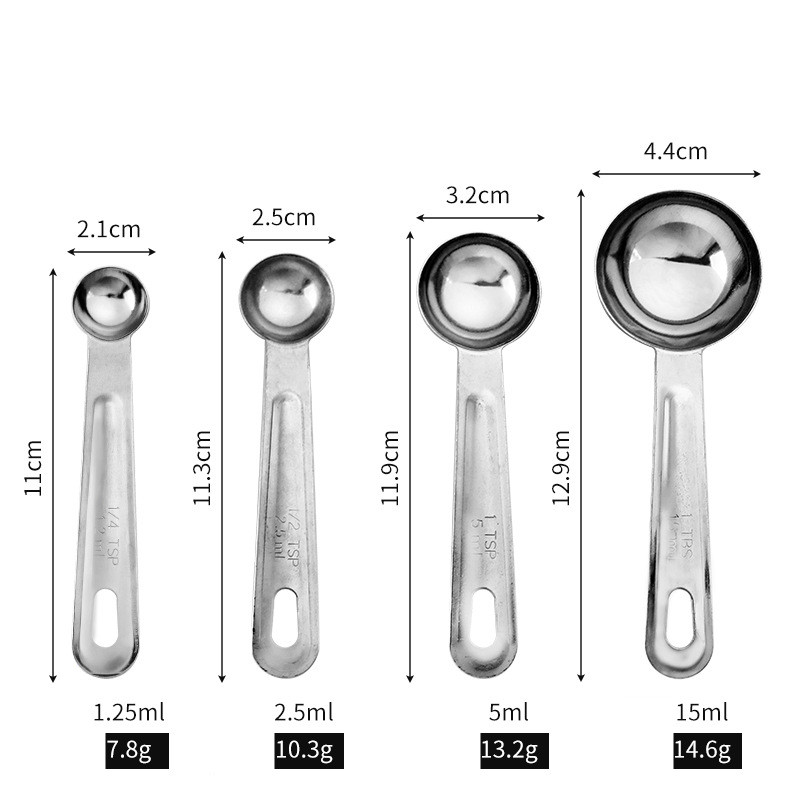 Casual Letter Stainless Steel Measuring Spoon 4 Pieces Set display picture 5
