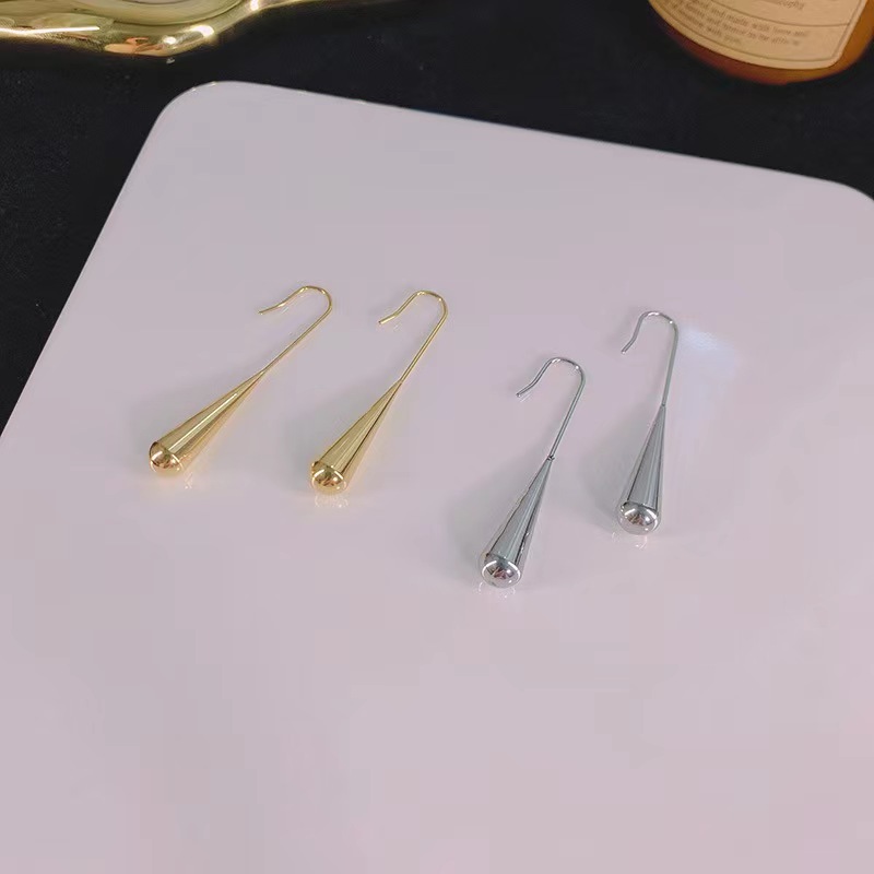 1 Pair Ig Style Elegant French Style Water Droplets Plating Stainless Steel 18k Gold Plated Ear Hook display picture 3
