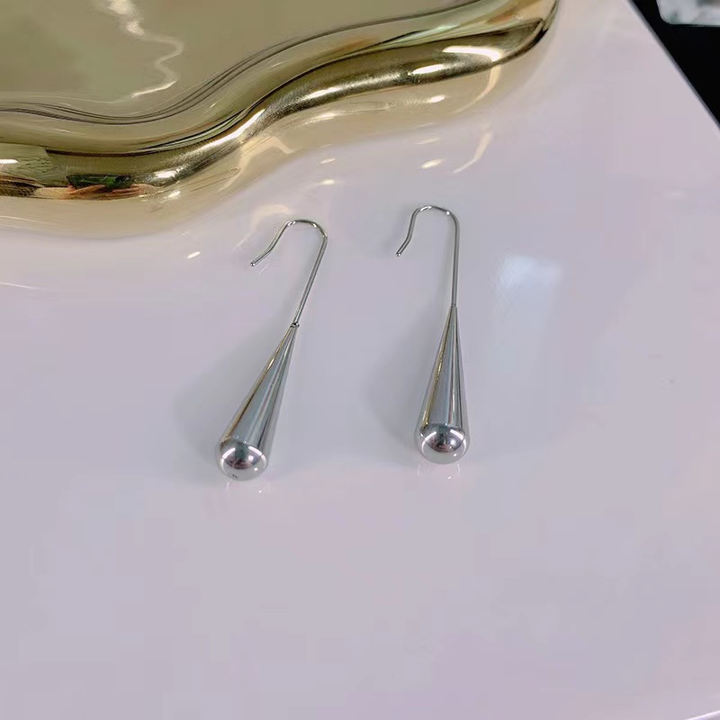1 Pair Ig Style Elegant French Style Water Droplets Plating Stainless Steel 18k Gold Plated Ear Hook display picture 4