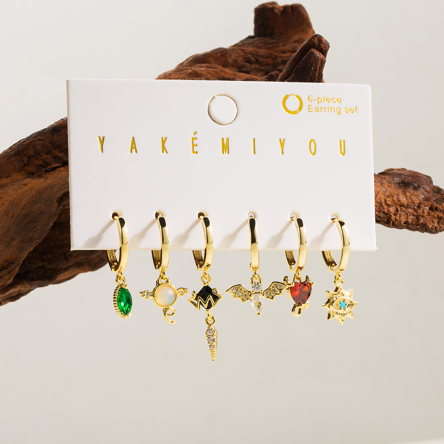 1 Jeu Style Simple Chauve Souris Placage Incruster Le Cuivre Zircon Plaqué Or 14k Boucles D'oreilles display picture 2