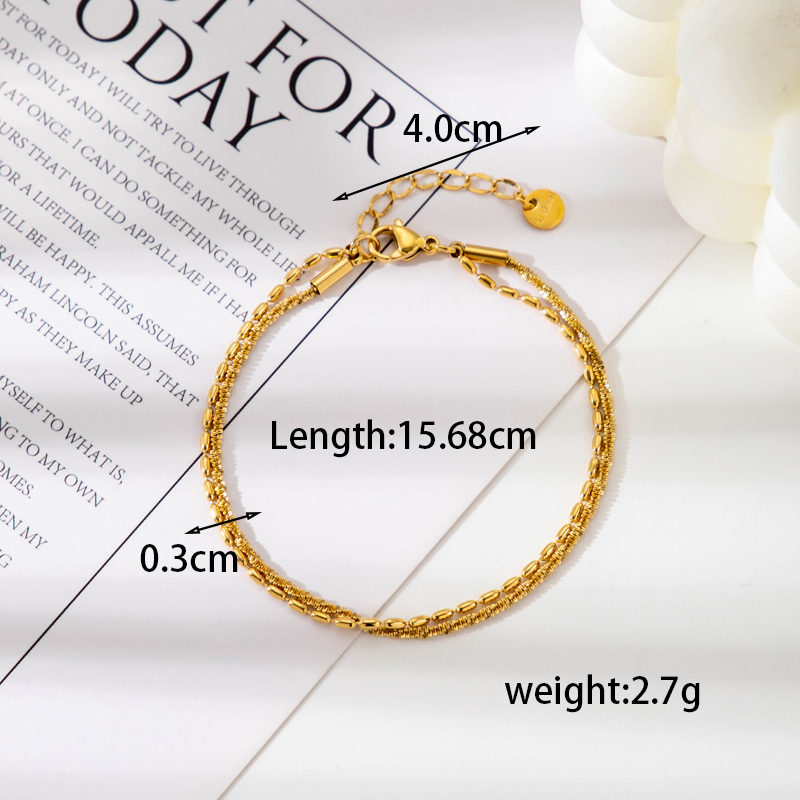 Simple Style Geometric Stainless Steel Plating Bracelets display picture 7