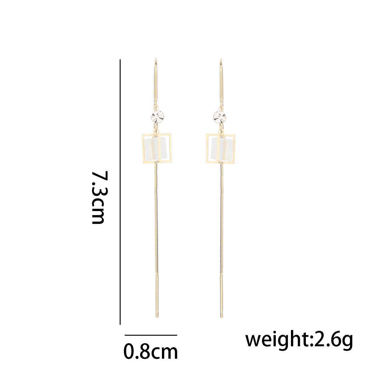 1 Pair Simple Style Color Block Inlay Copper Zircon Drop Earrings display picture 1