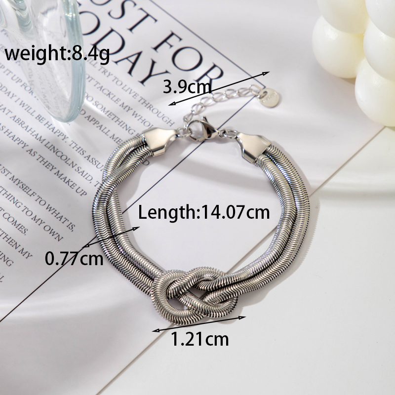 Simple Style Knot Stainless Steel Plating 18k Gold Plated Bracelets Necklace display picture 2