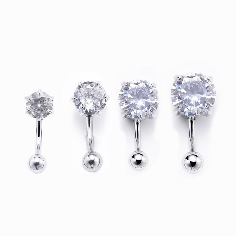 Simple Style Solid Color Stainless Steel Diamond Belly Ring In Bulk display picture 1